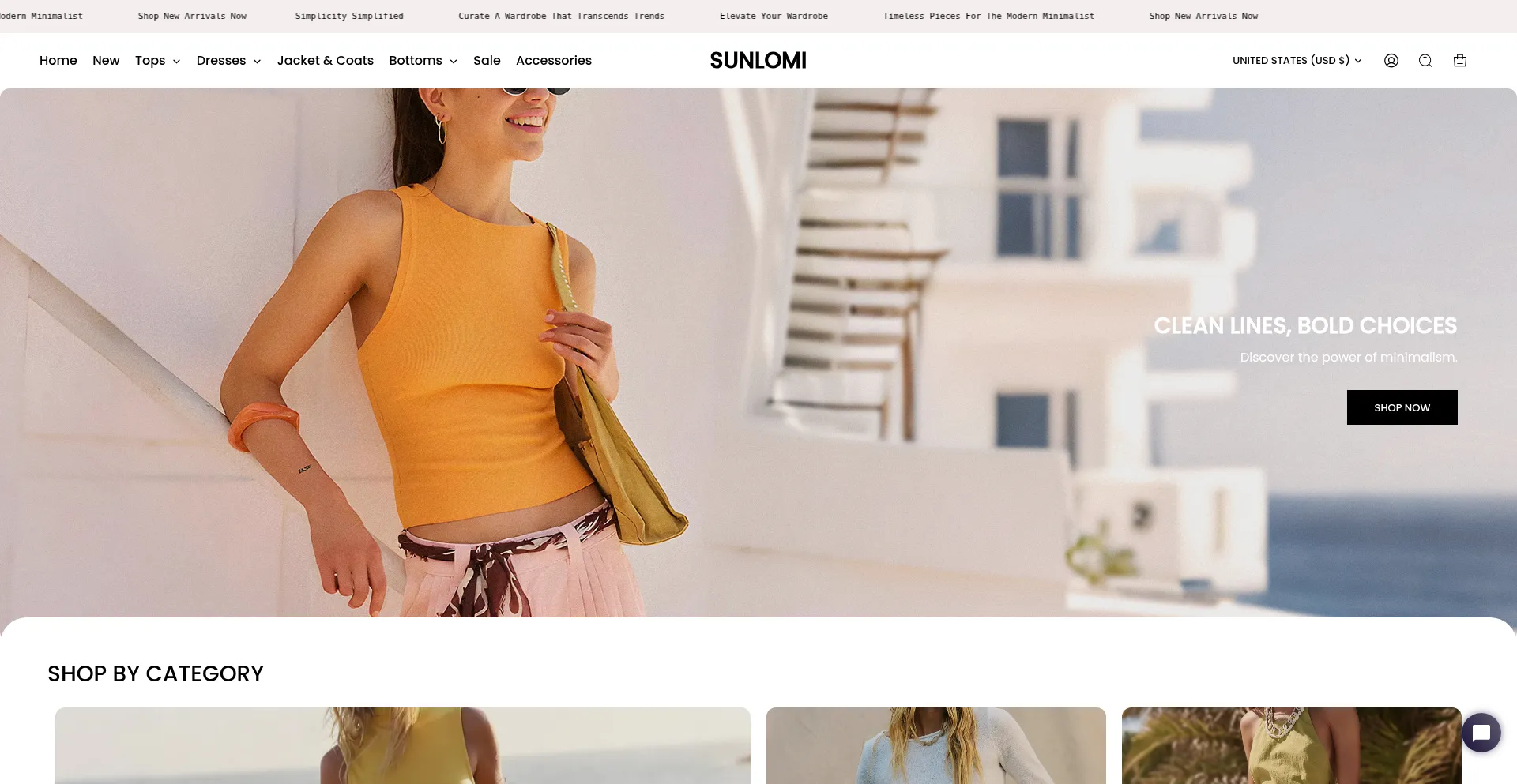 Website screenshot of Sunlomi.com