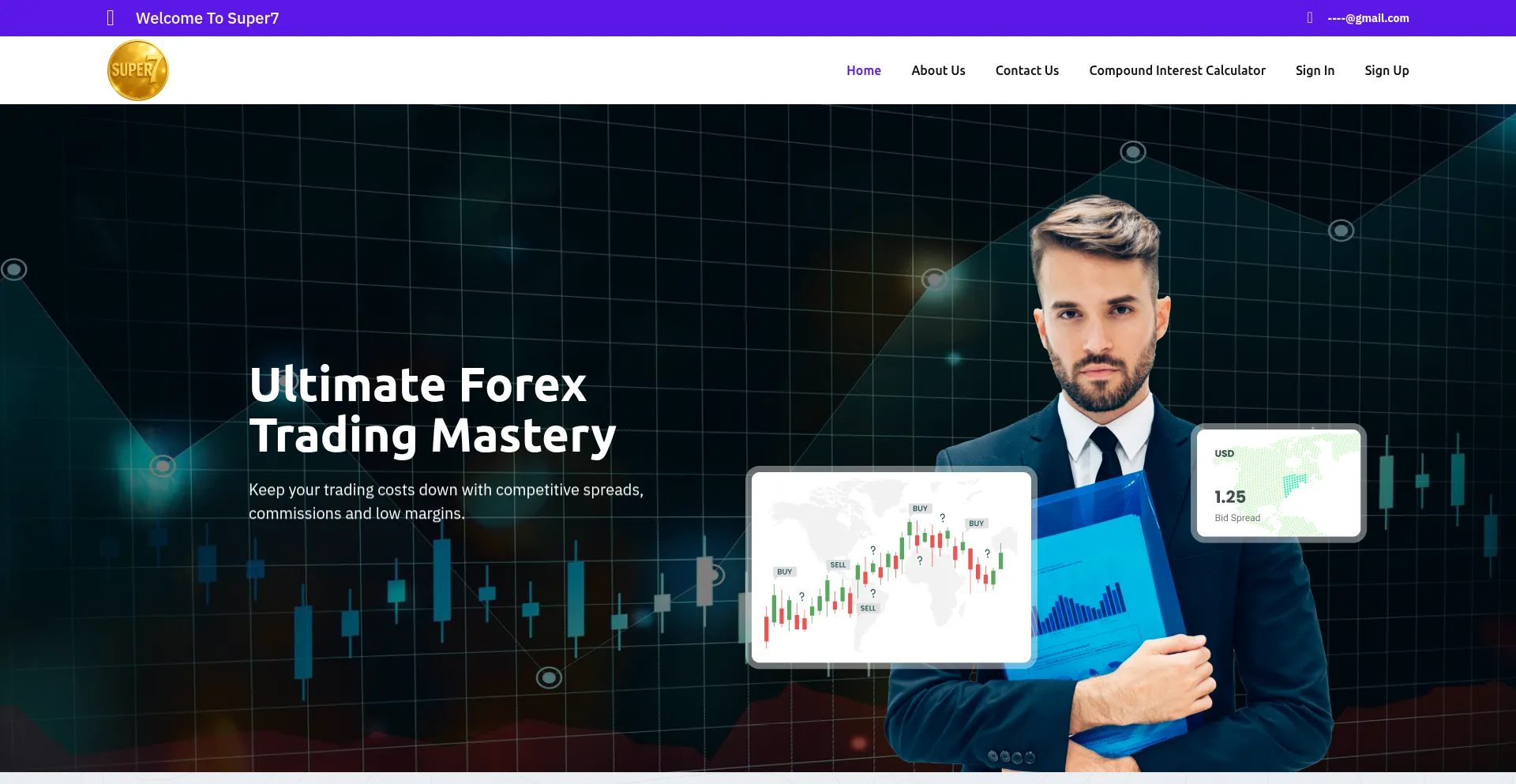 Website screenshot of Super7.space