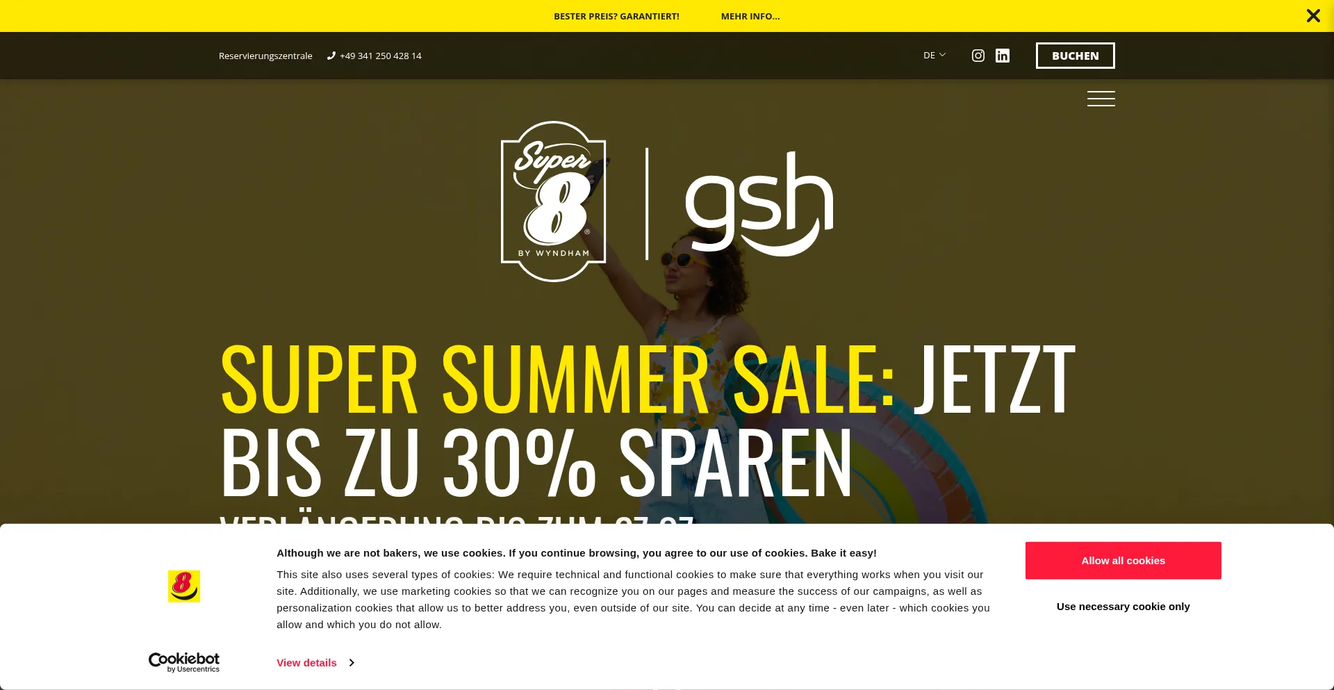 Website screenshot of Super8hotels-gsh.com