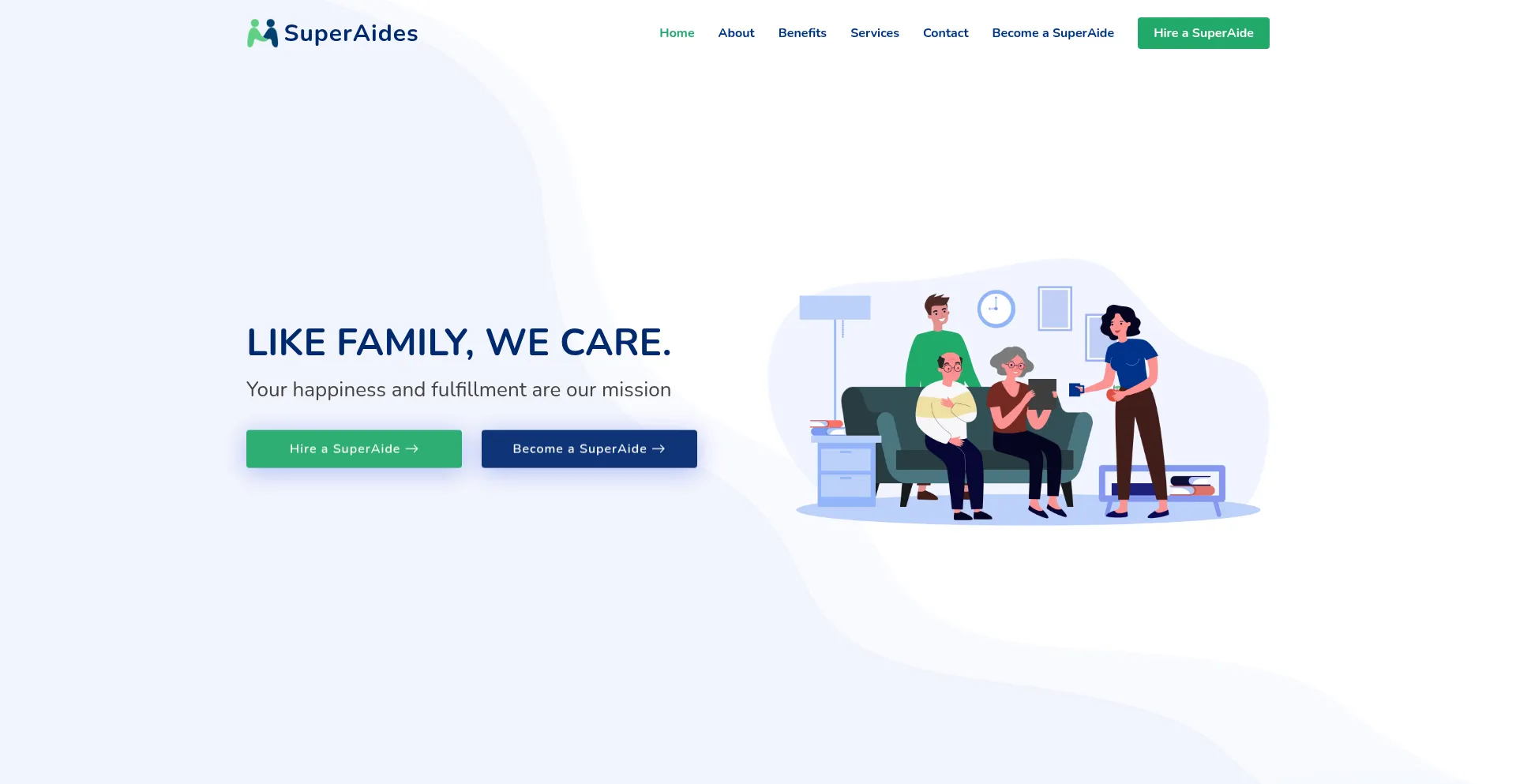 Website screenshot of Superaides.com