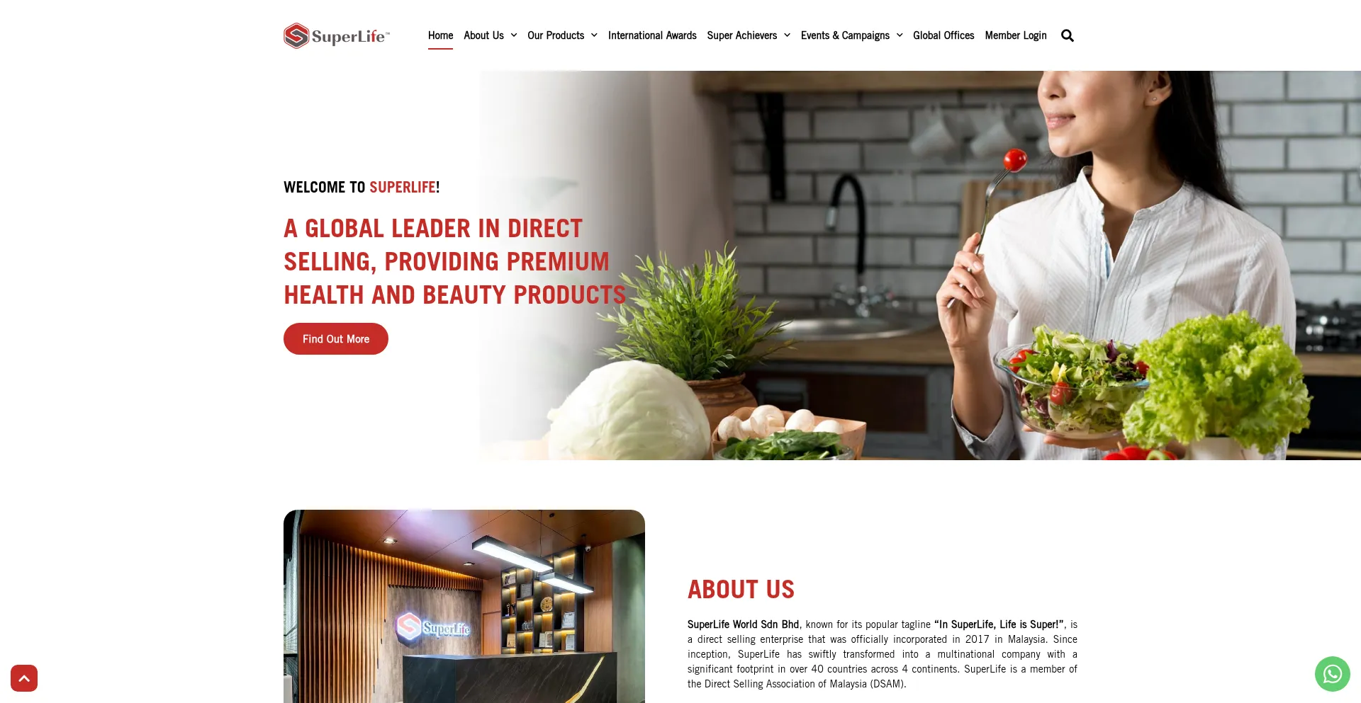 Website screenshot of Superlifeworld.com.my