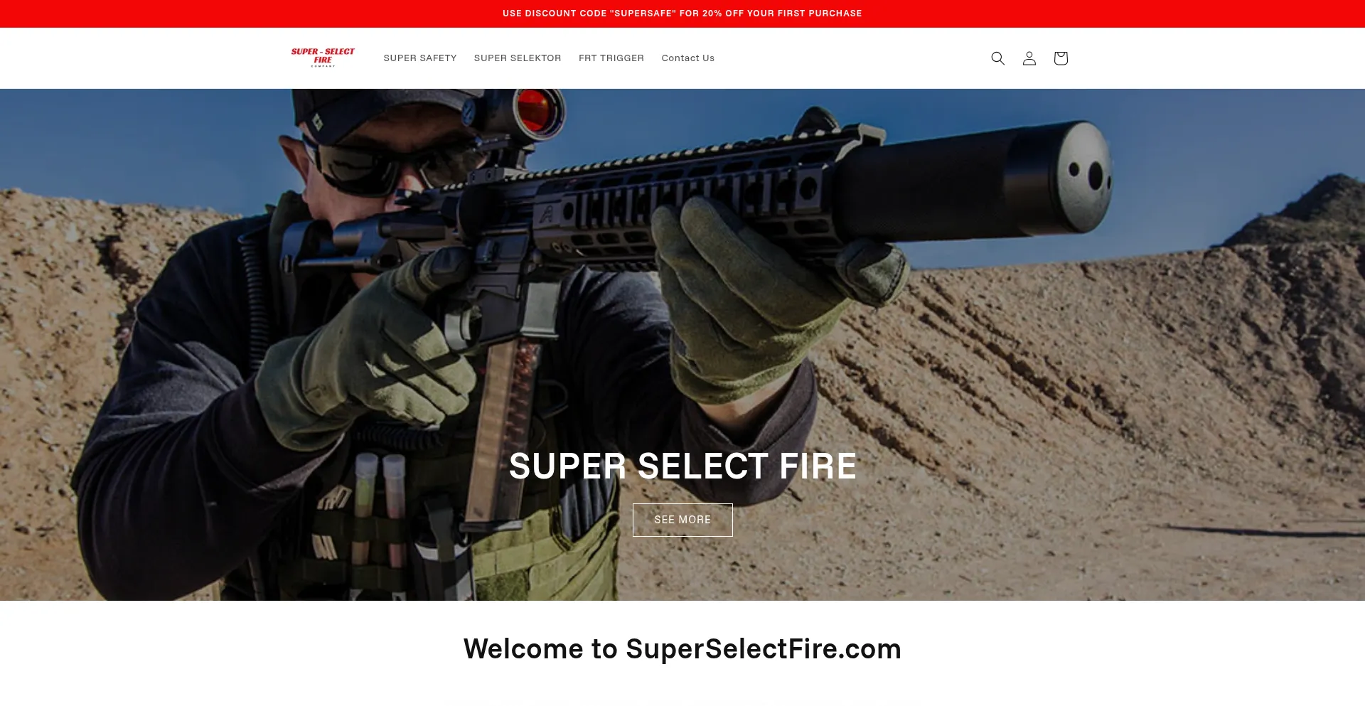Website screenshot of Superselectfire.com