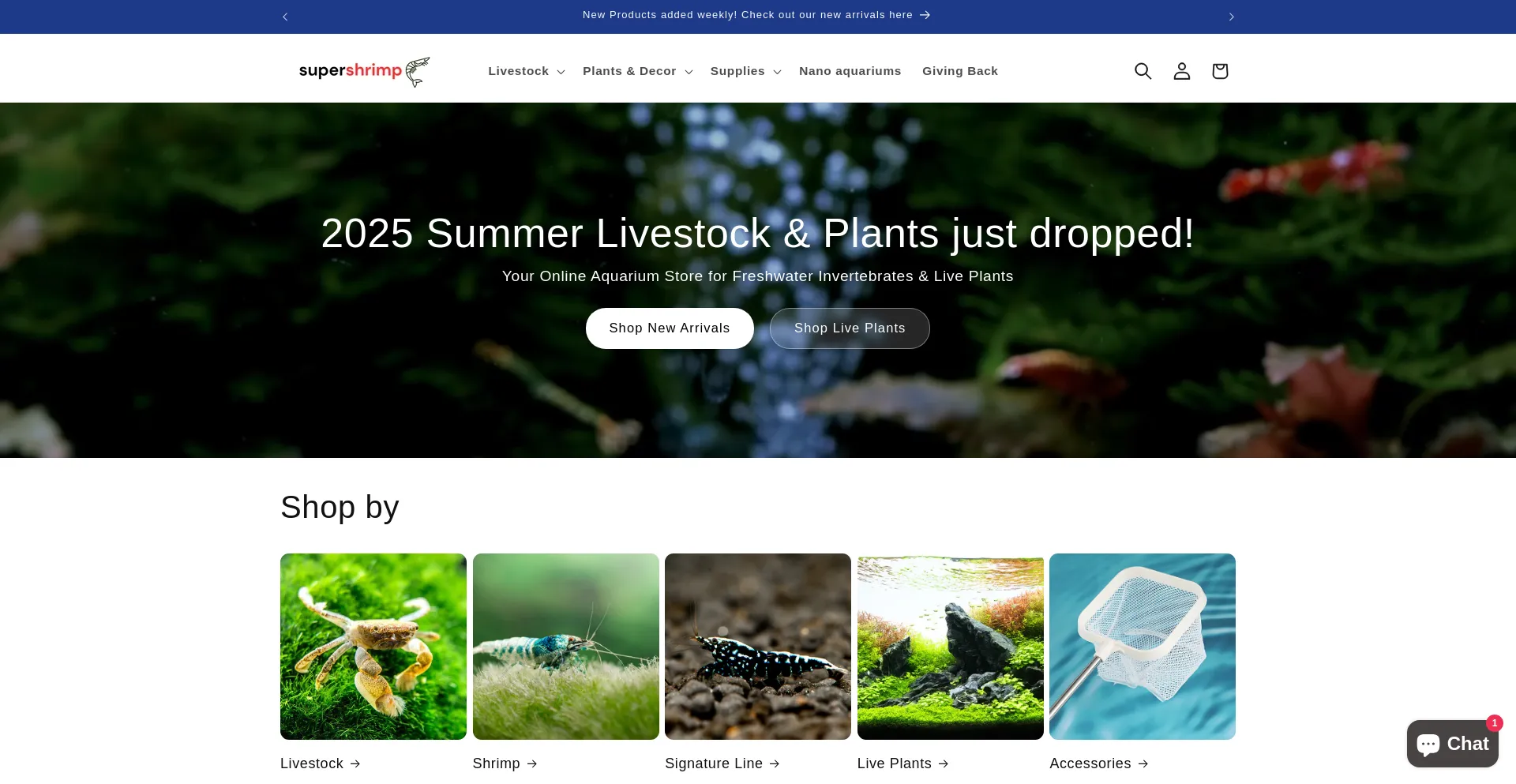 Website screenshot of Supershrimp.ca
