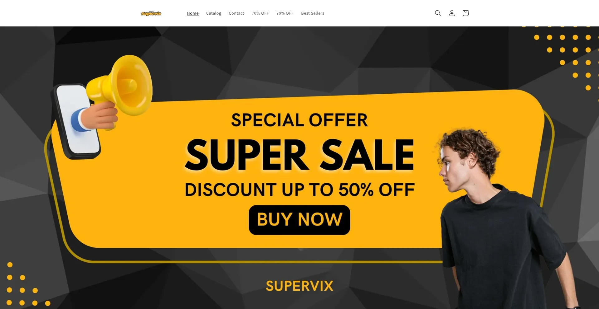Website screenshot of Supervix.shop