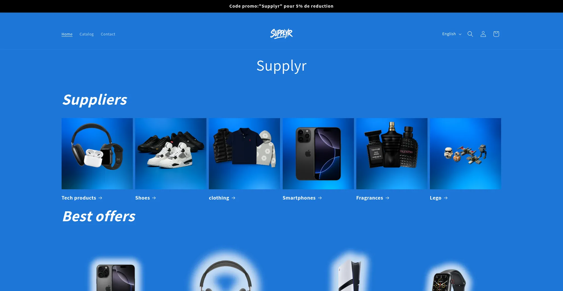Website screenshot of Supplyr-shop.com