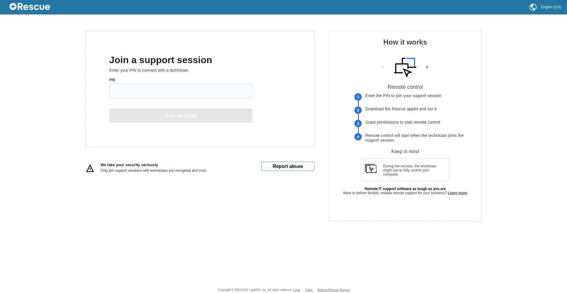 Website screenshot of Support.me