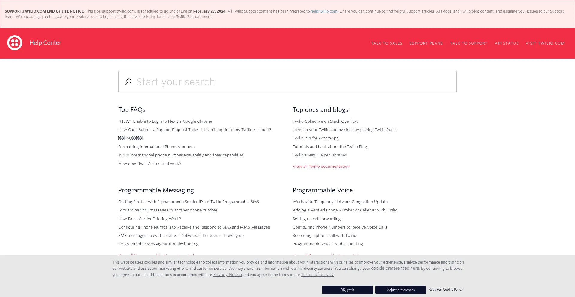 Support.twilio.com