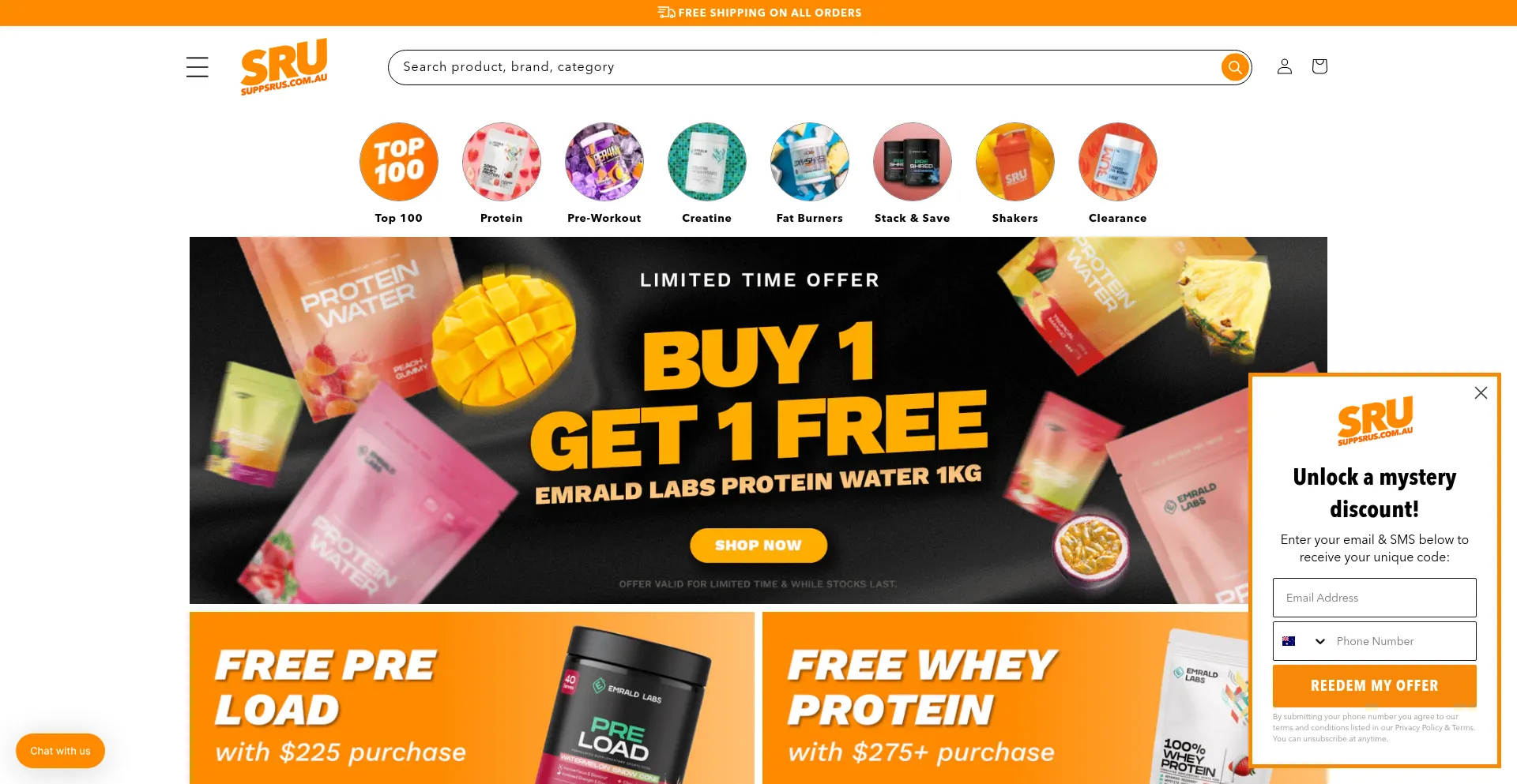 Website screenshot of Suppsrus.com.au