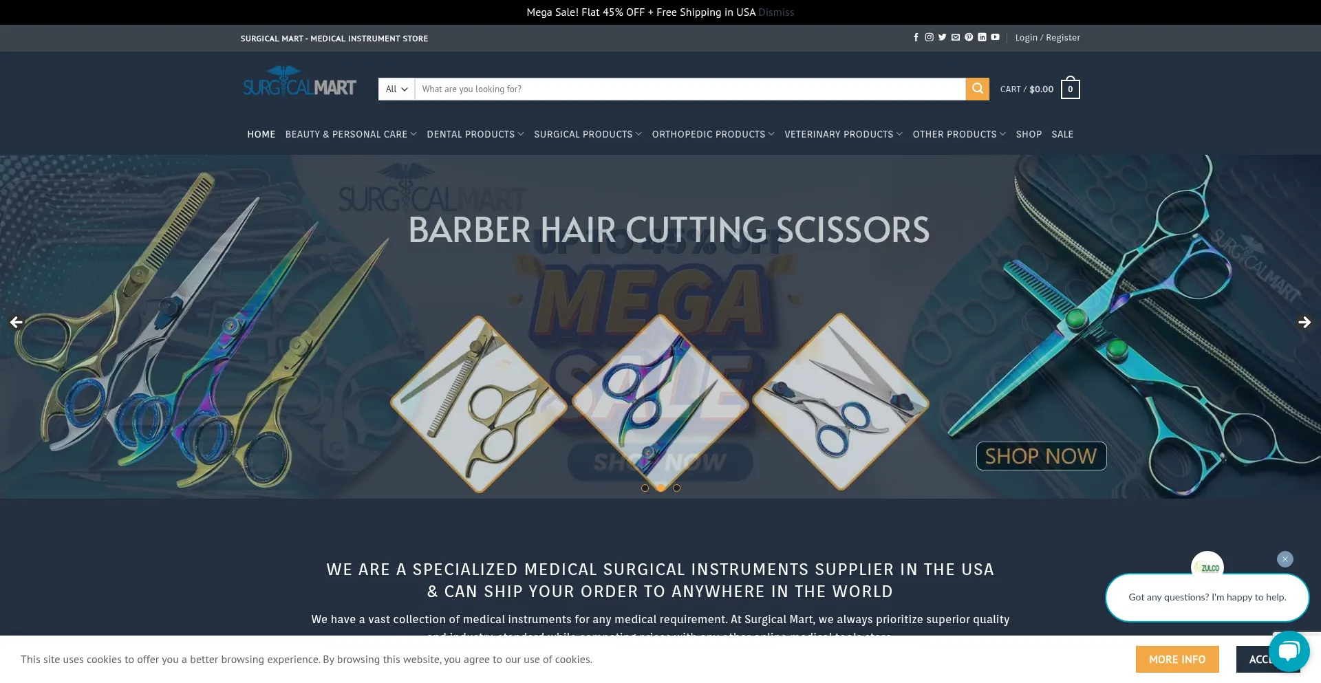 Website screenshot of Surgicalmart.com