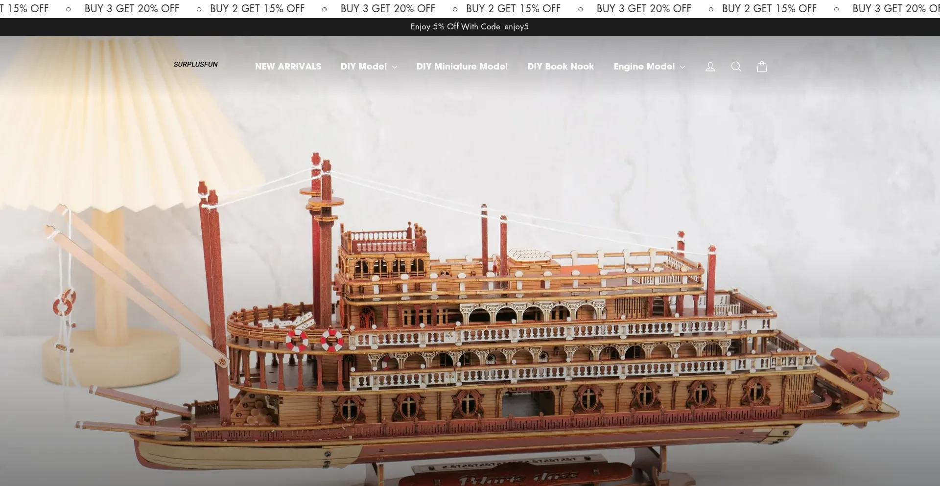 Website screenshot of Surplusfun.com