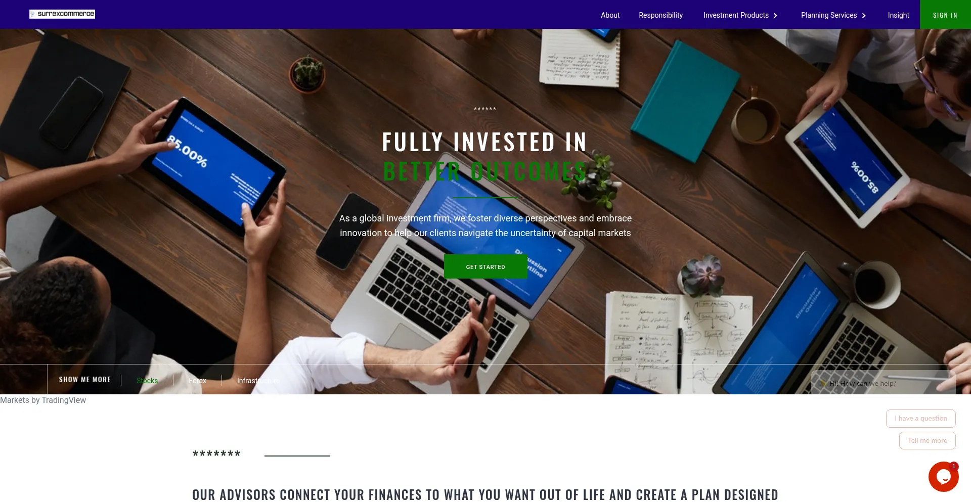 Website screenshot of Surrexcommerce.com