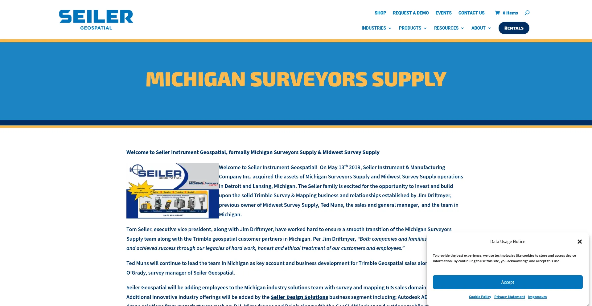 Website screenshot of Surveysupply.com