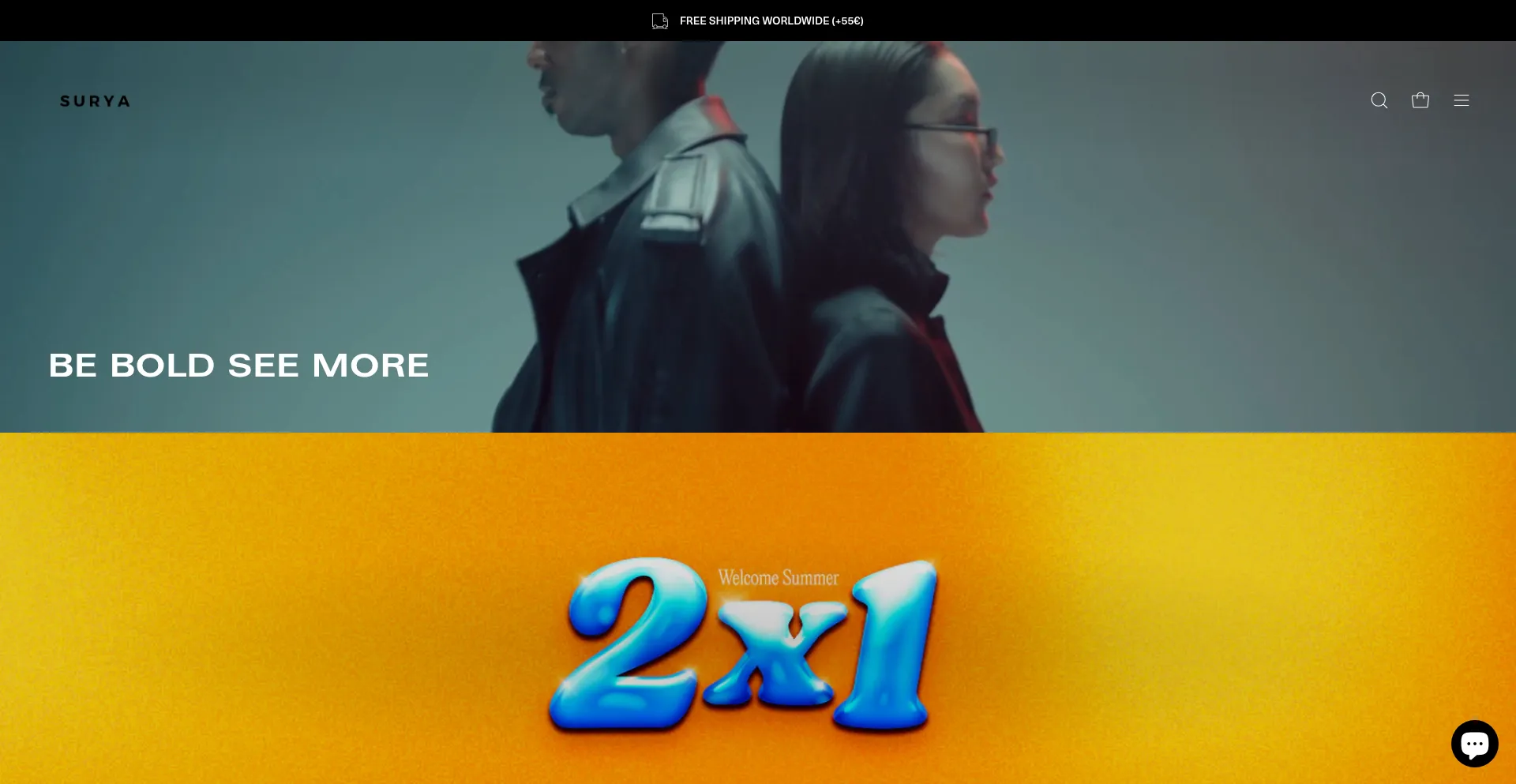 Website screenshot of Suryasunglasses.com