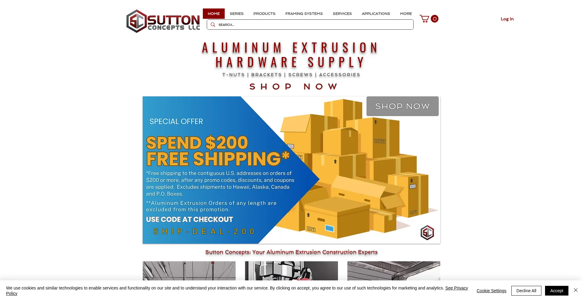Website screenshot of Suttonconcepts.com