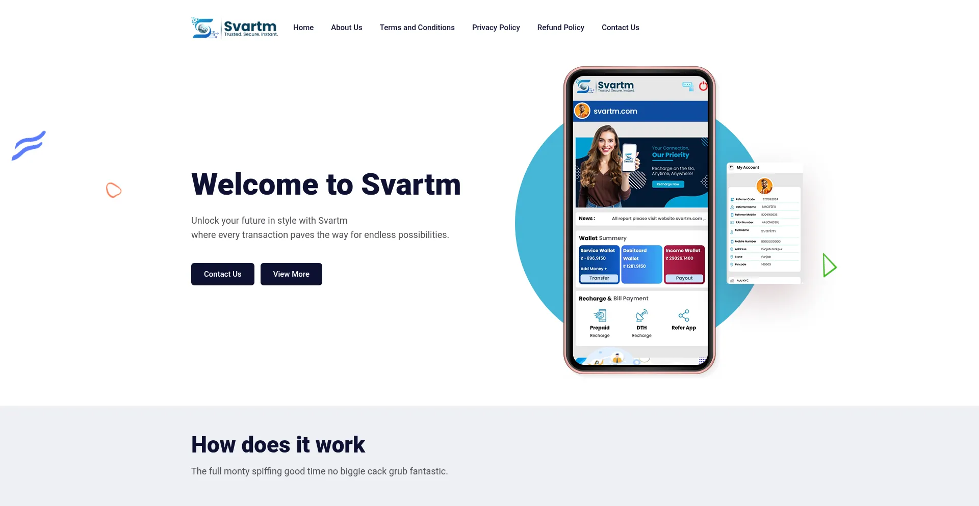 Website screenshot of Svartm.com