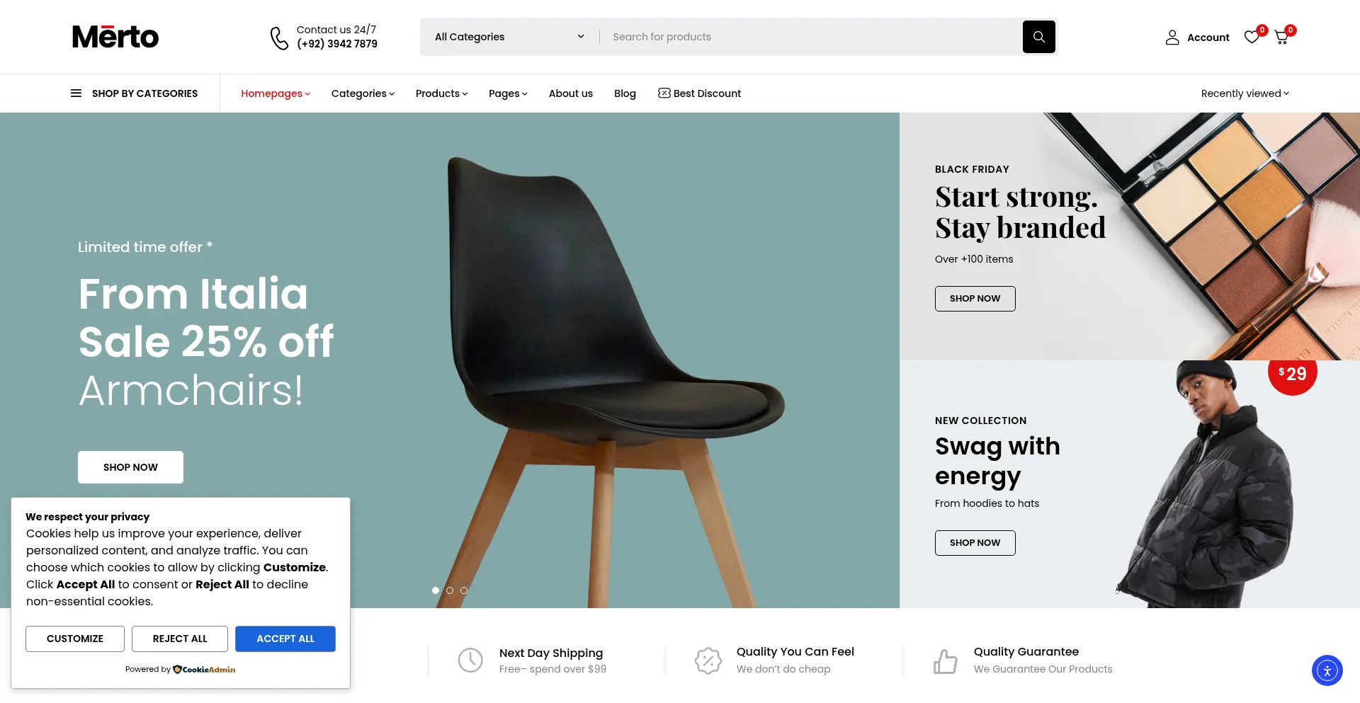 Website screenshot of Swag-squad.com