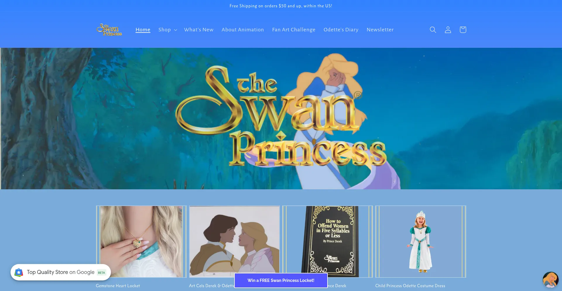 Website screenshot of Swanprincessseries.com