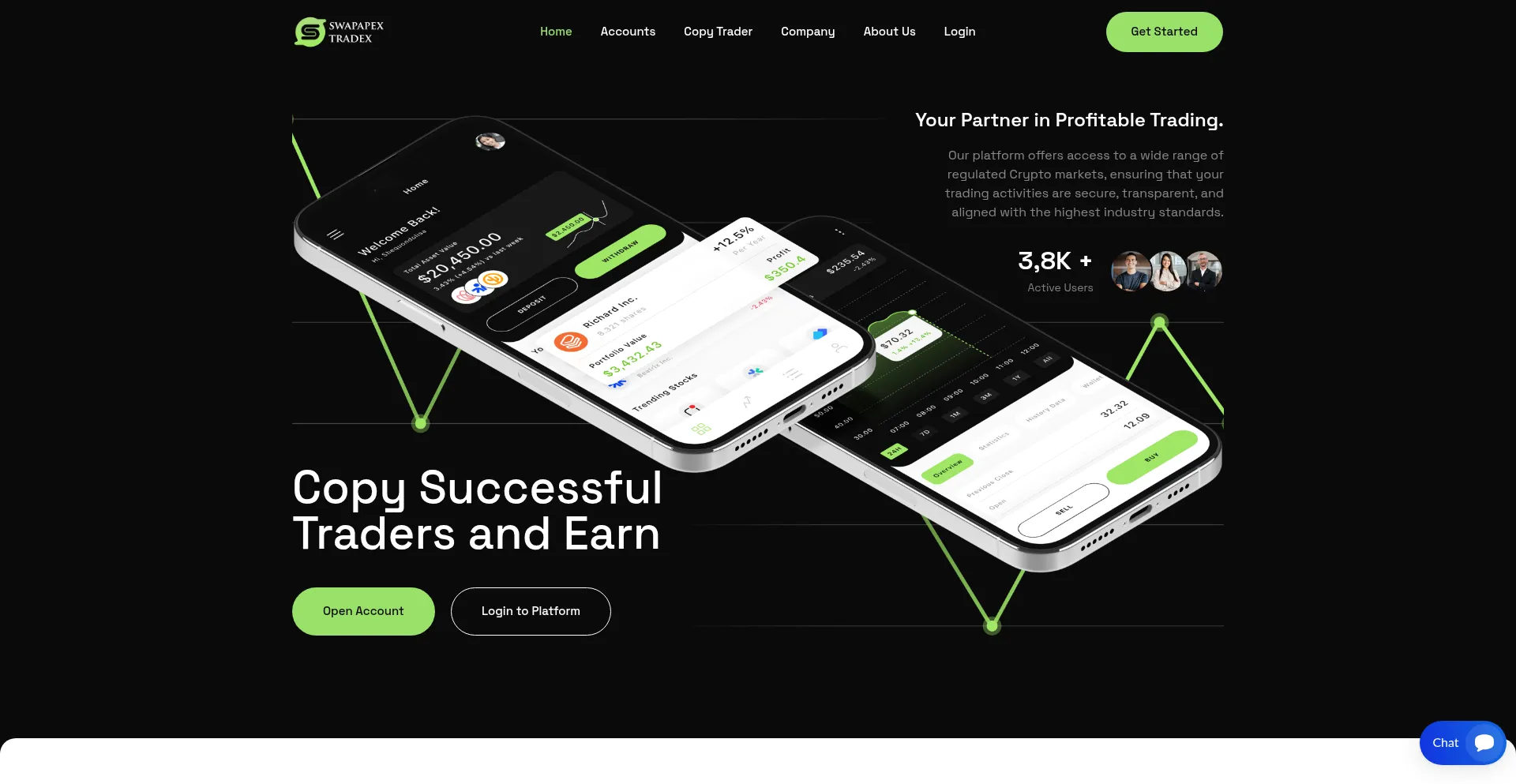 Website screenshot of Swapapextradex.com