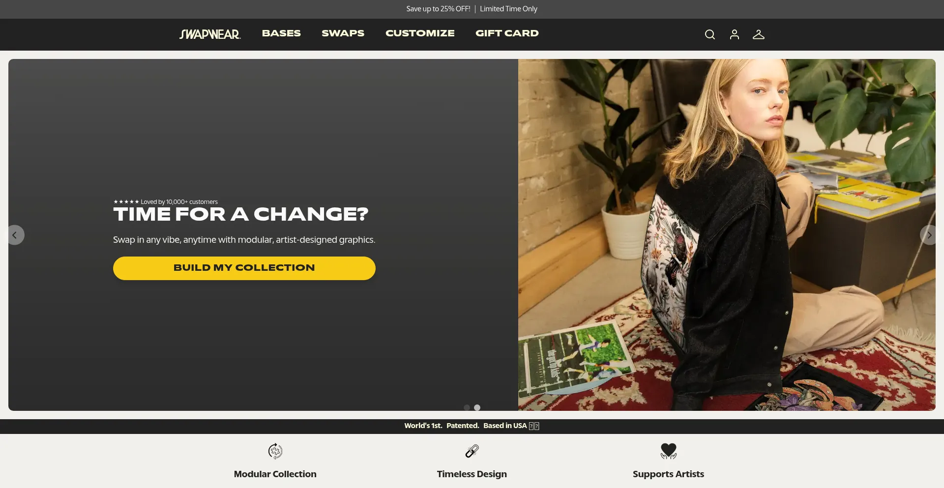 Website screenshot of Swapwear.com
