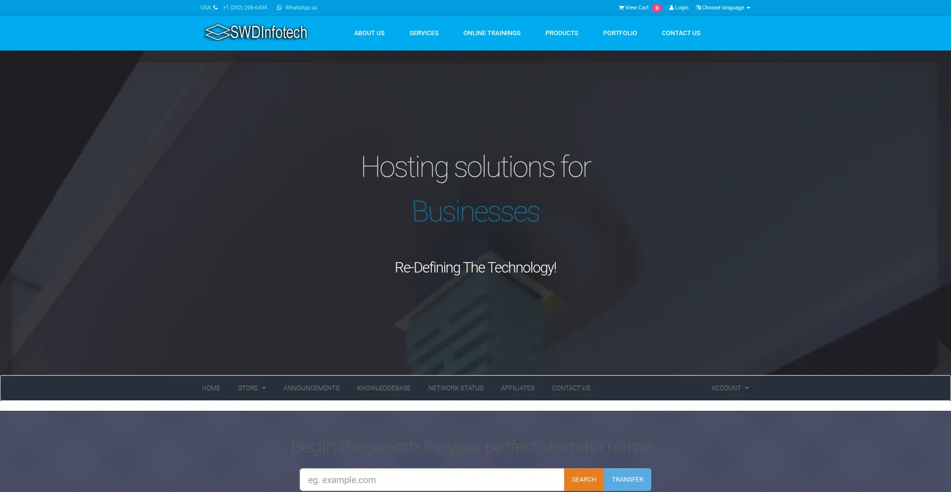 Website screenshot of Swdinfotech.com