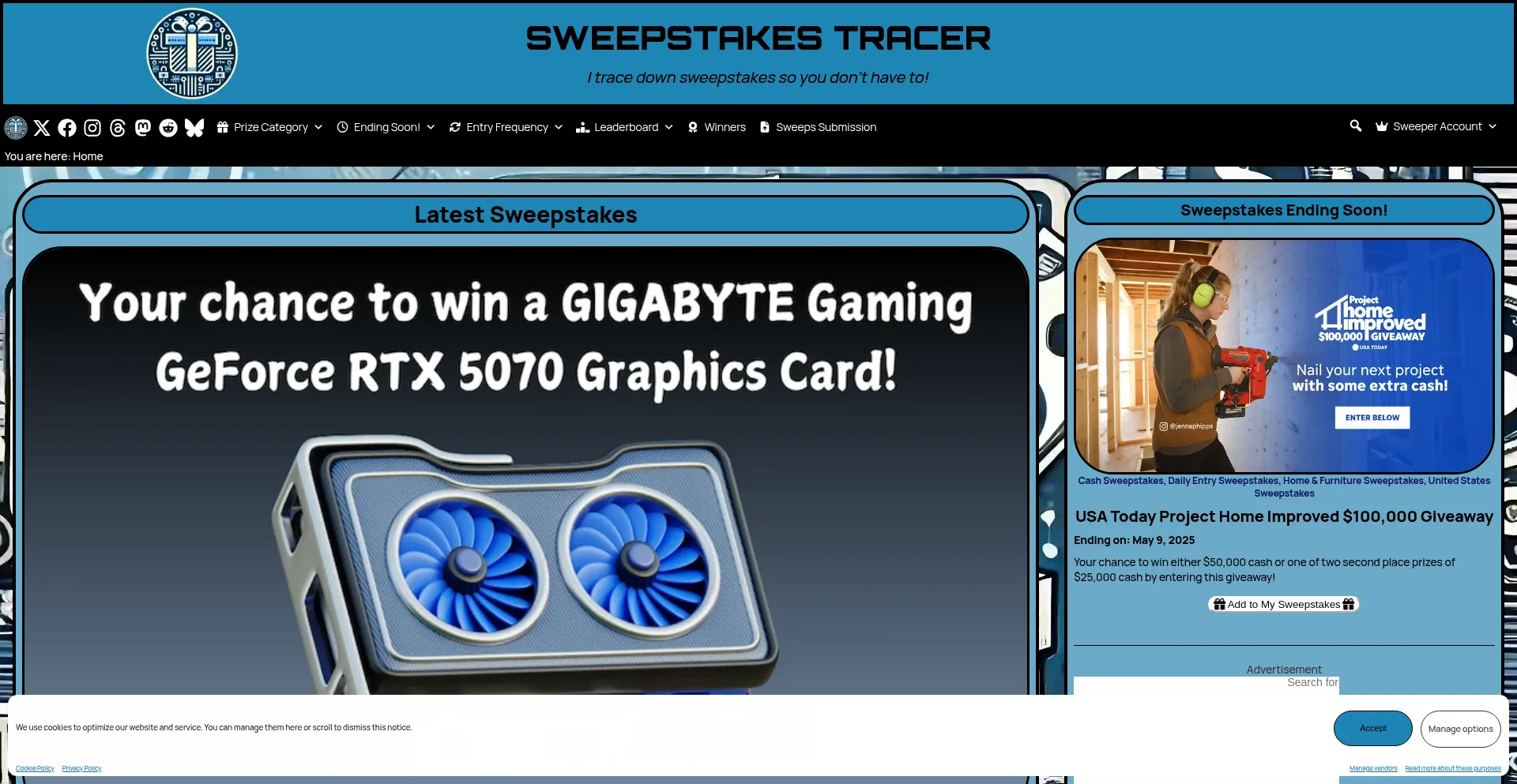 Sweepstakestracer.com