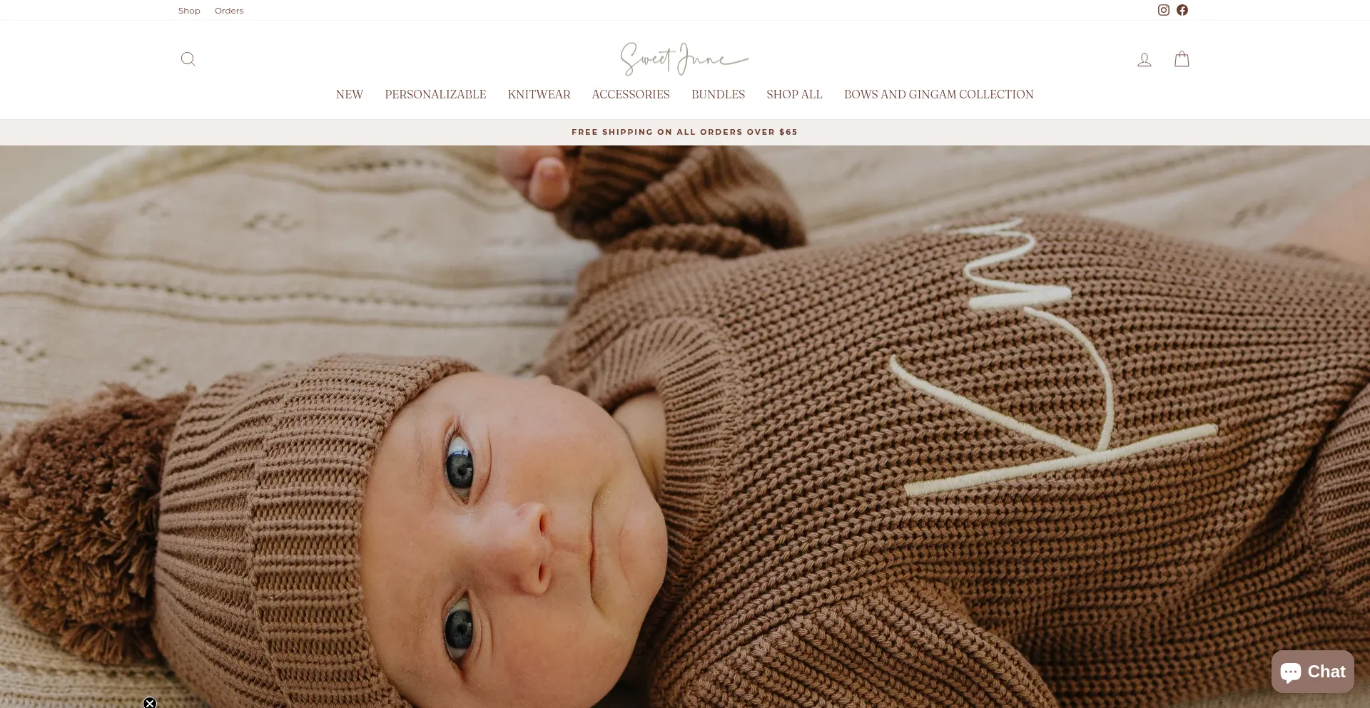 Website screenshot of Sweetjune.co