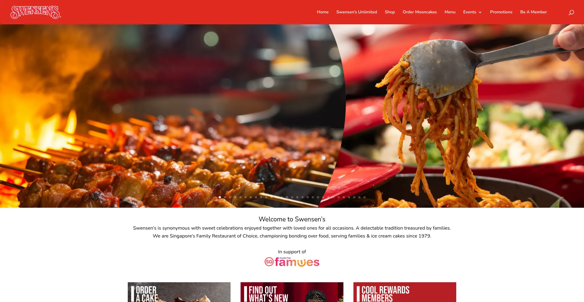 Website screenshot of Swensens.com.sg
