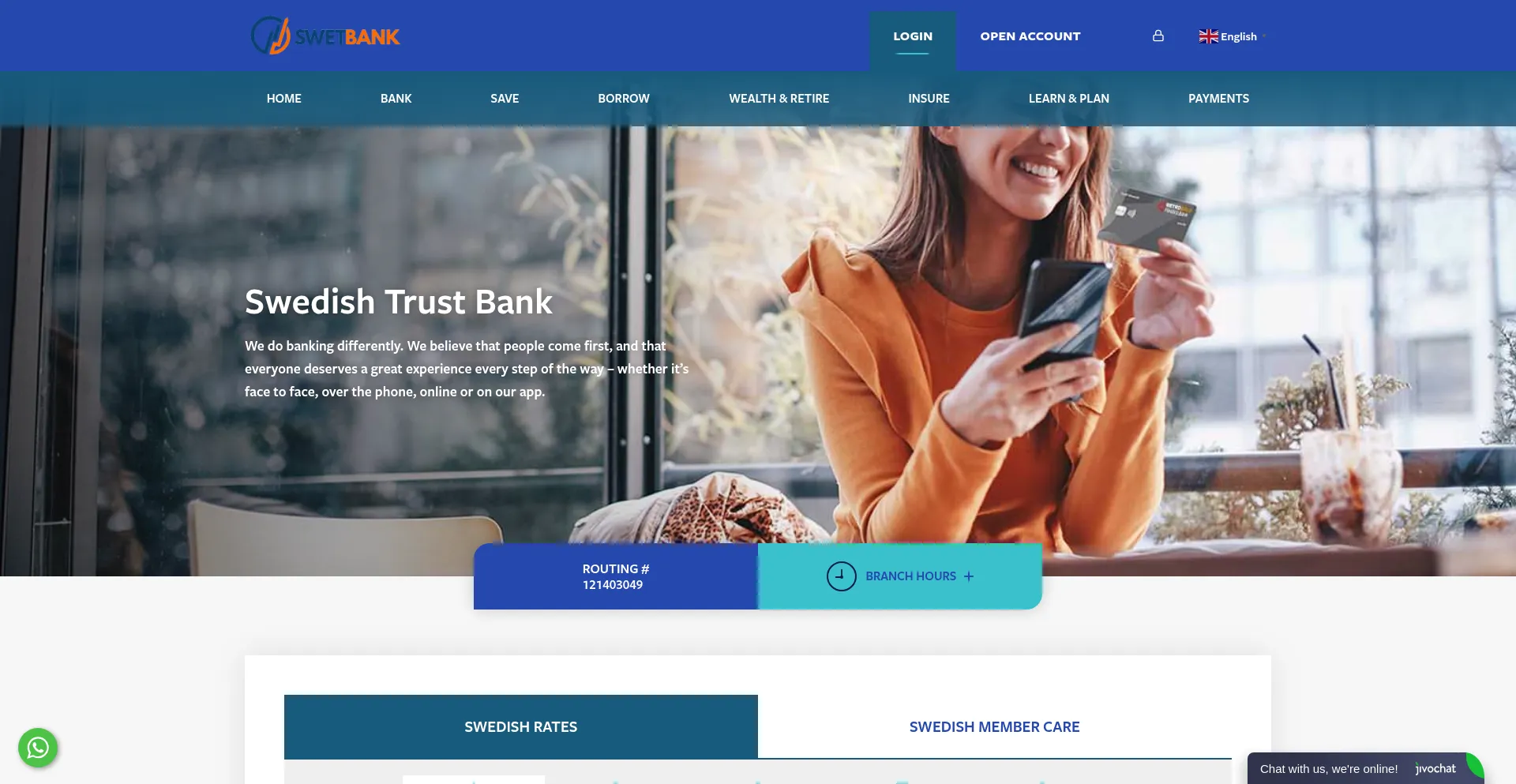 Website screenshot of Swetbk.com