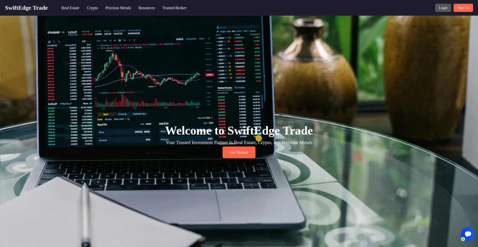 Website screenshot of Swiftedgetrade.com