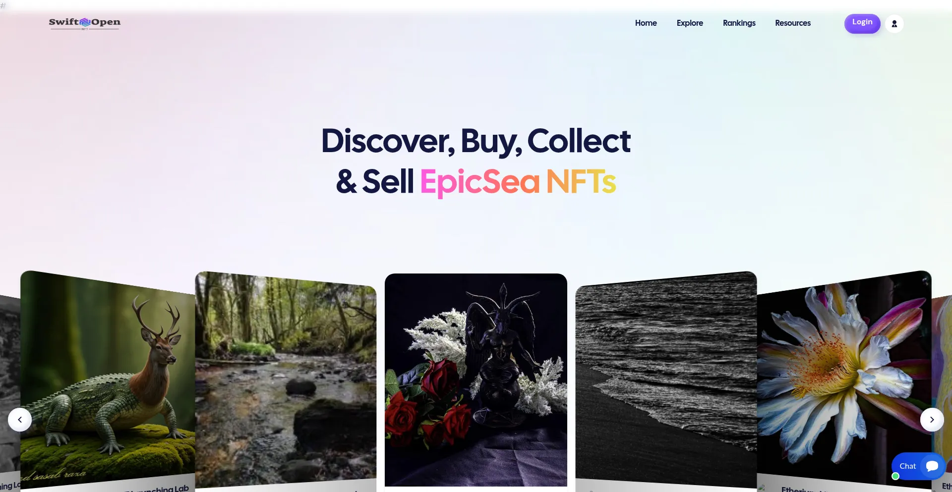 Website screenshot of Swifteropenft.com