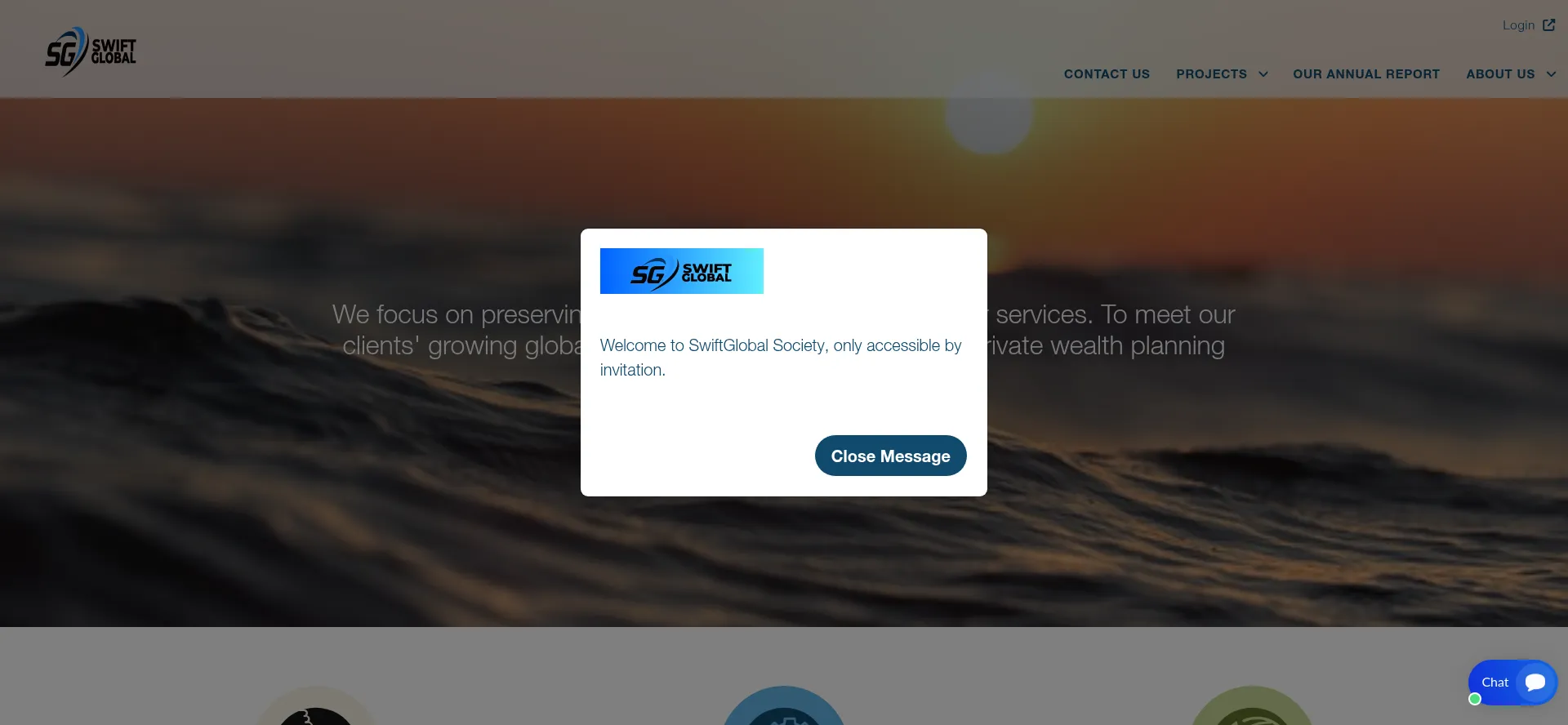 Website screenshot of Swiftglobal.club