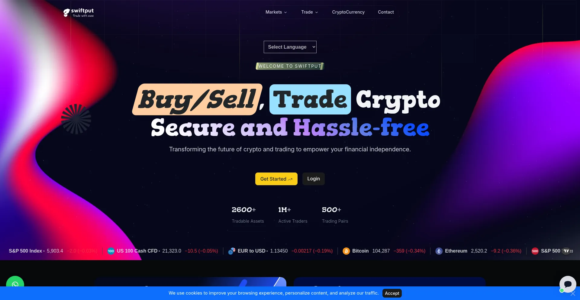 Website screenshot of Swiftput.com