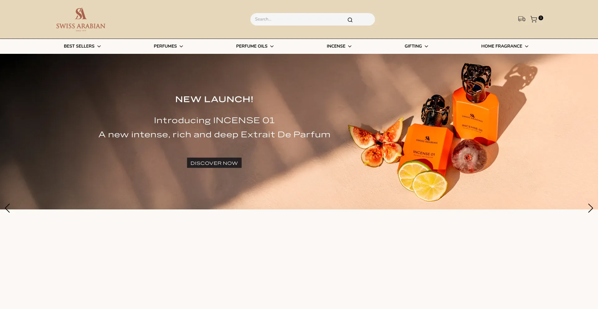 Website screenshot of Swissarabian.com