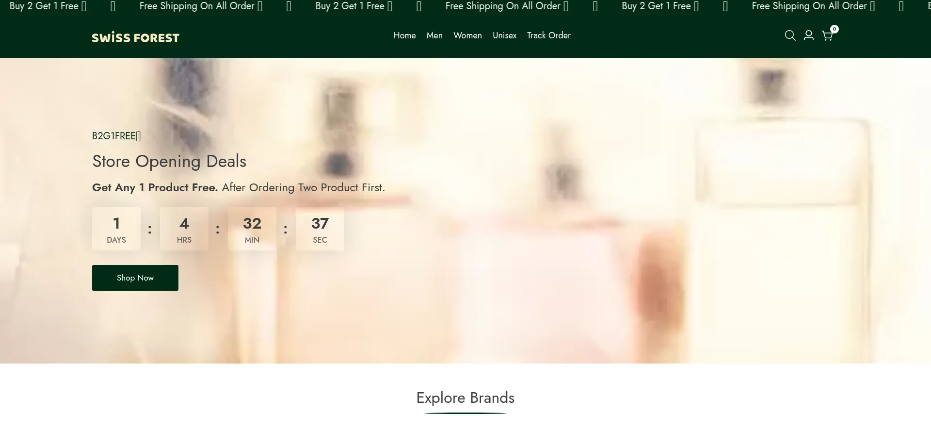 Website screenshot of Swissforest.in