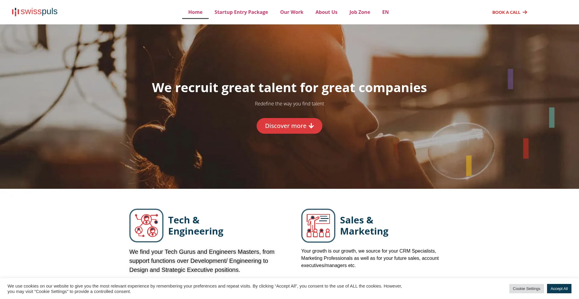Website screenshot of Swisspuls.ch