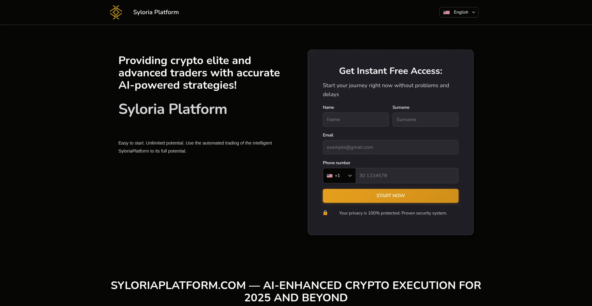 Website screenshot of Syloriaplatform.com