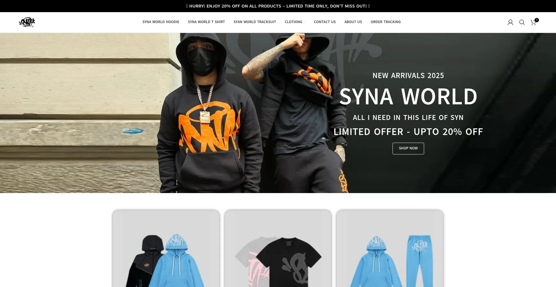 Website screenshot of Synaastore.com