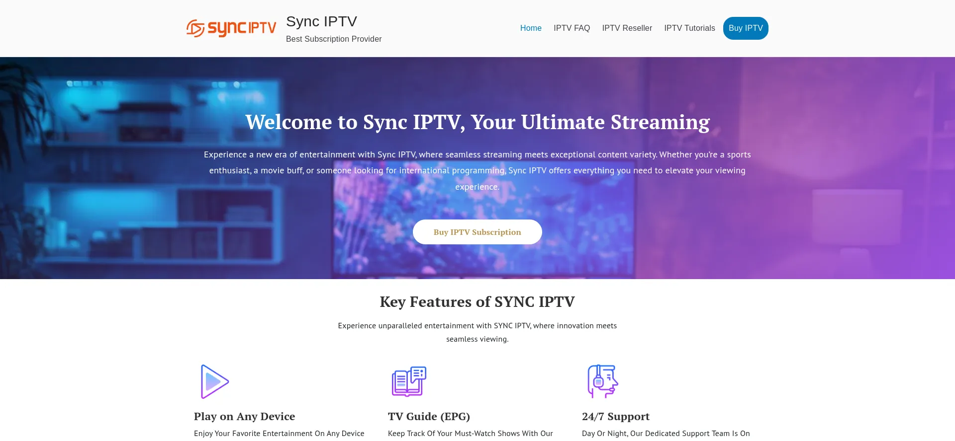 Website screenshot of Synciptv.store