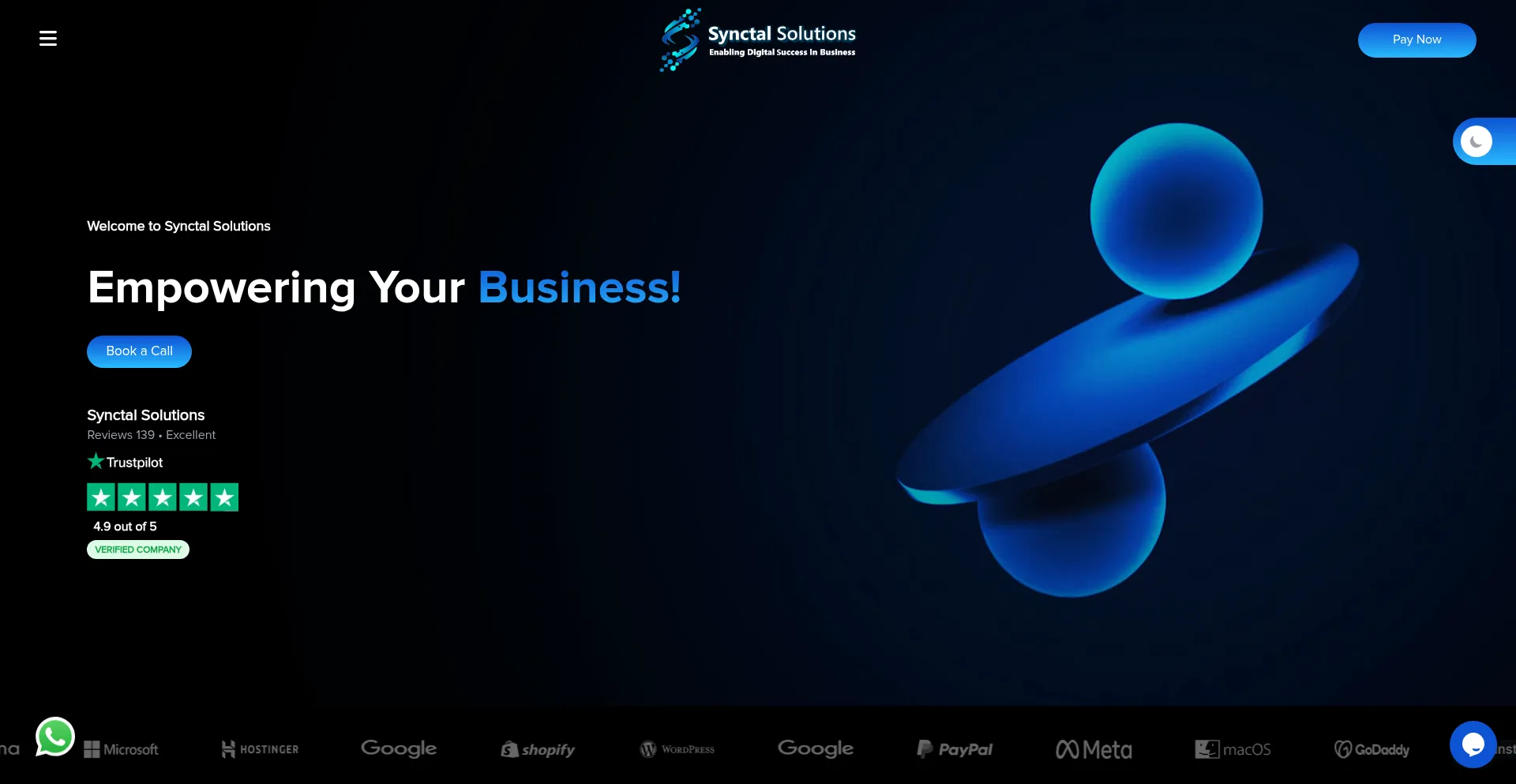 Website screenshot of Synctalsolutions.com