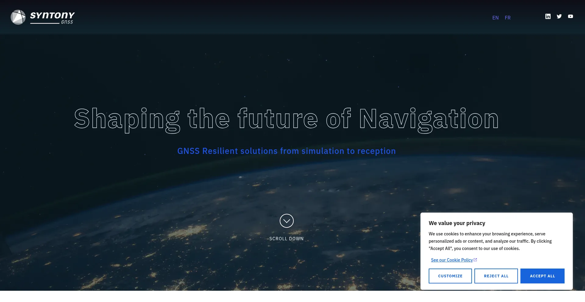 Website screenshot of Syntony-gnss.com
