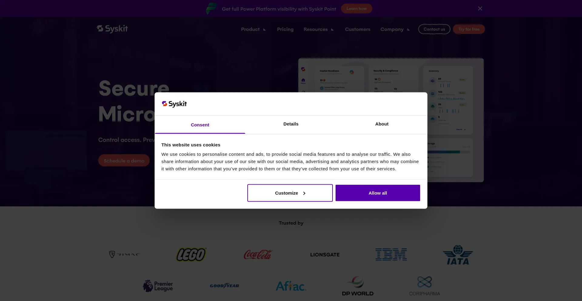Website screenshot of Syskit.com