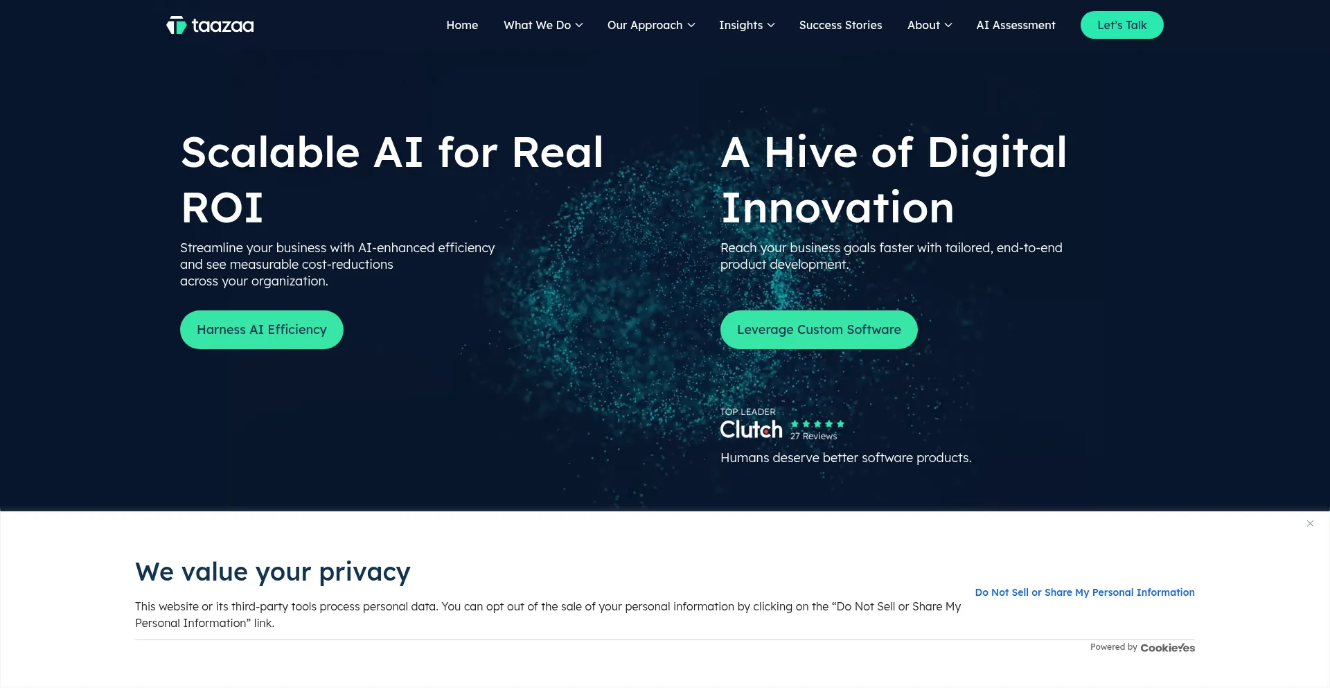 Website screenshot of Taazaa.com