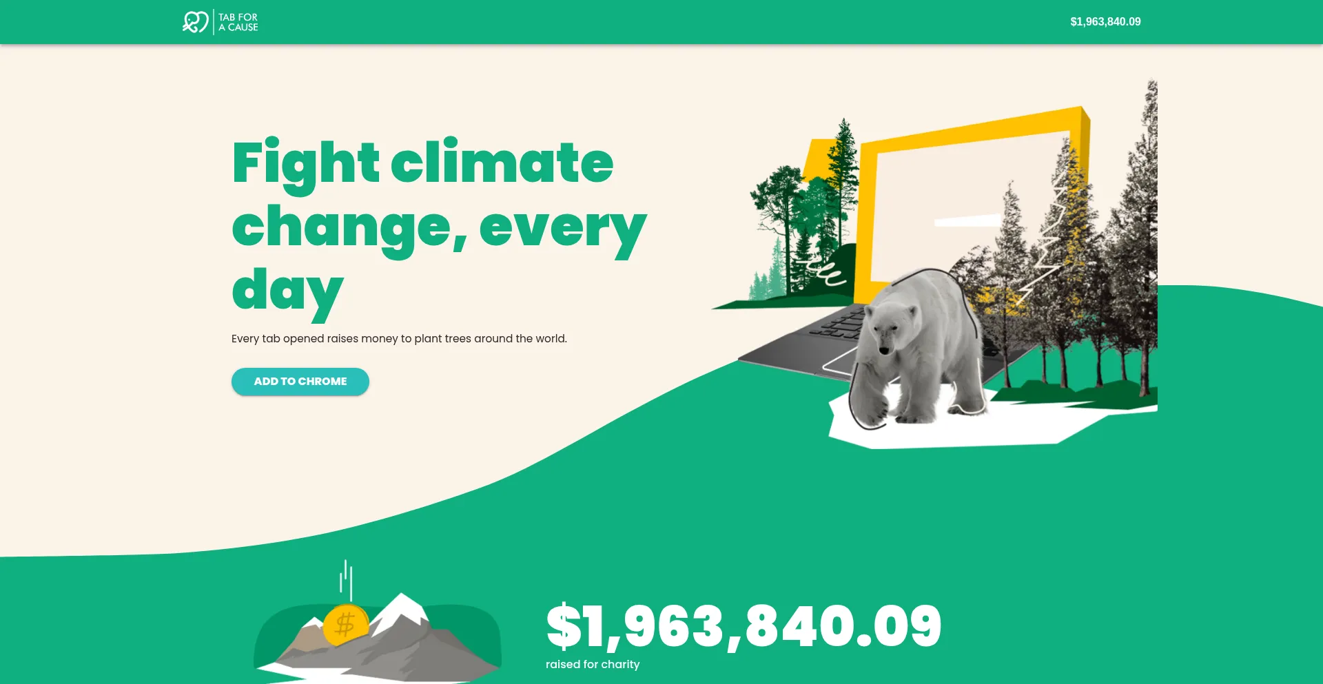 Website screenshot of Tabfortrees.org