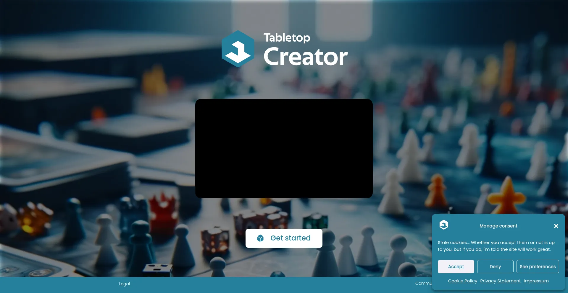 Website screenshot of Tabletop-creator.com