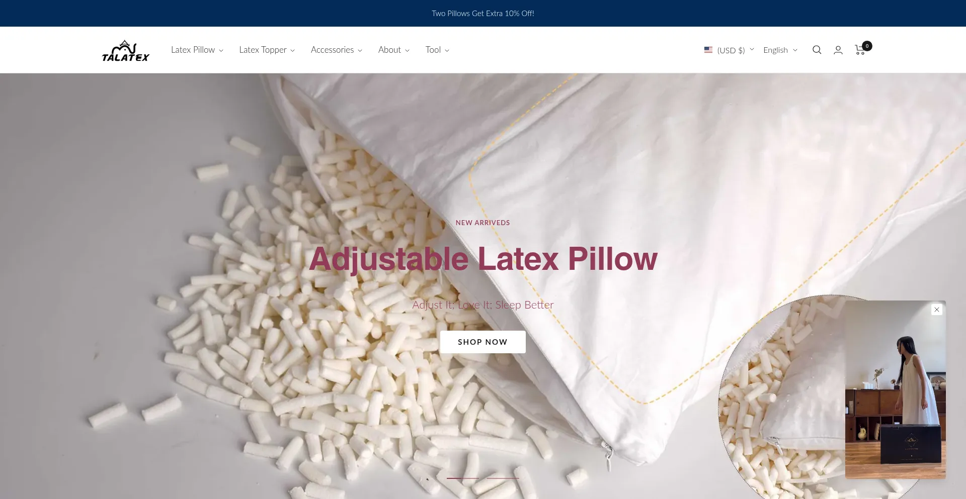 Website screenshot of Talatex.com