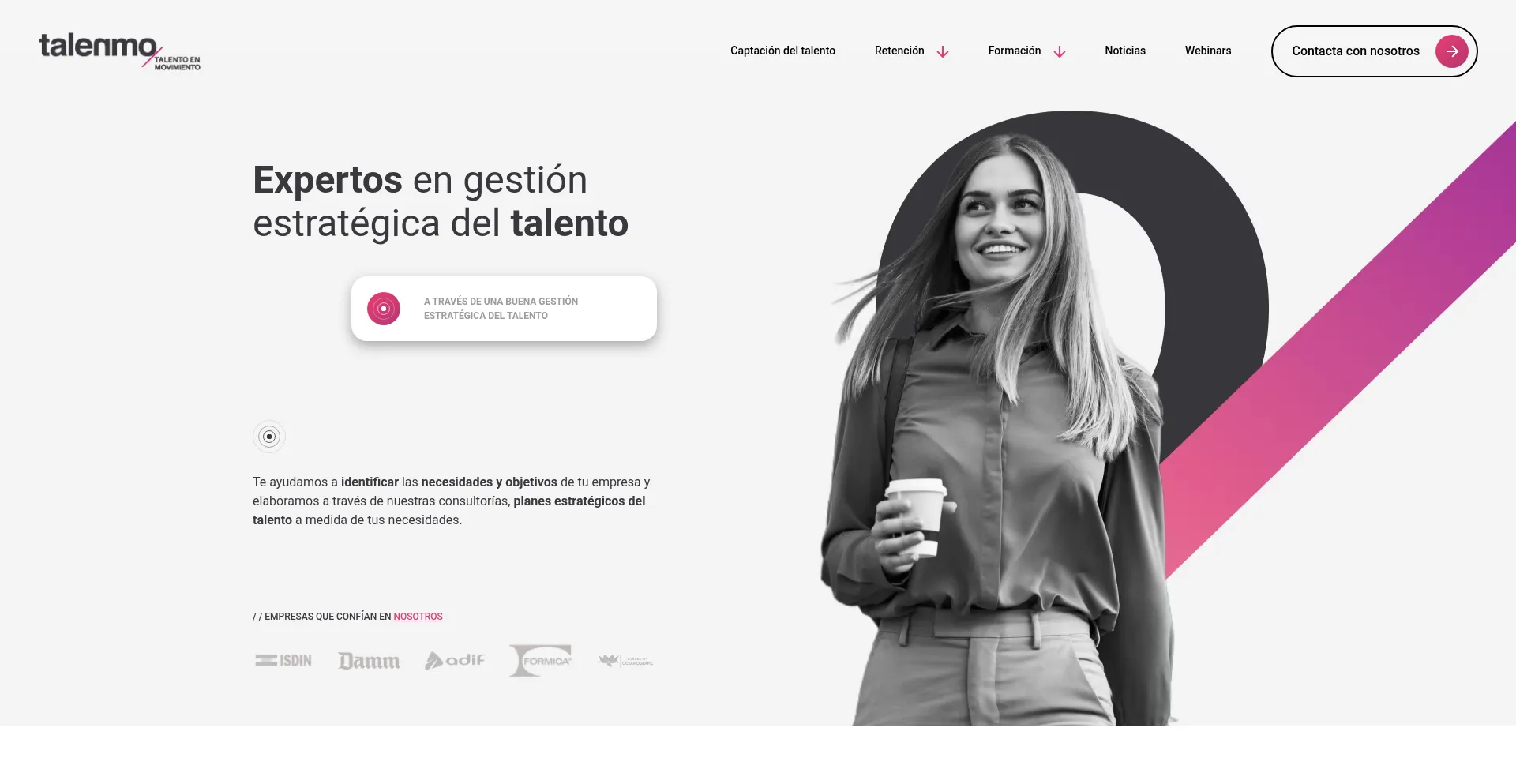 Website screenshot of Talenmo.es