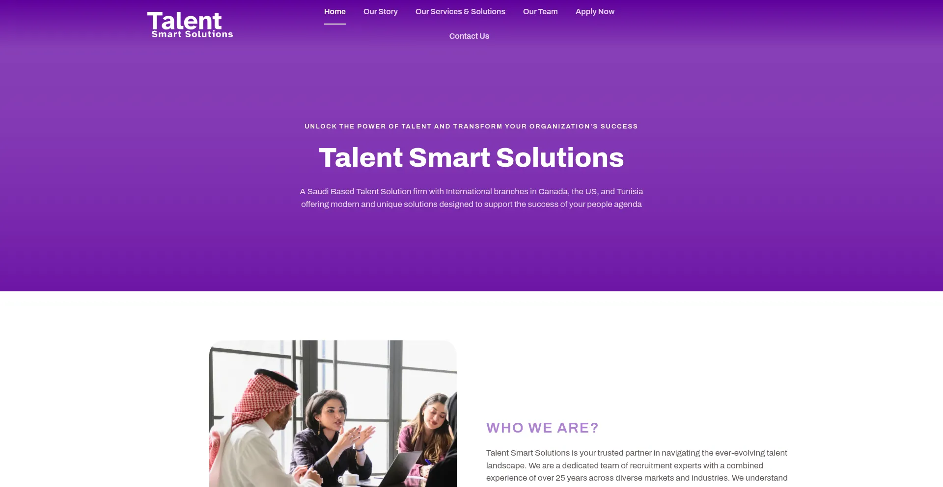 Website screenshot of Talent-ss.com