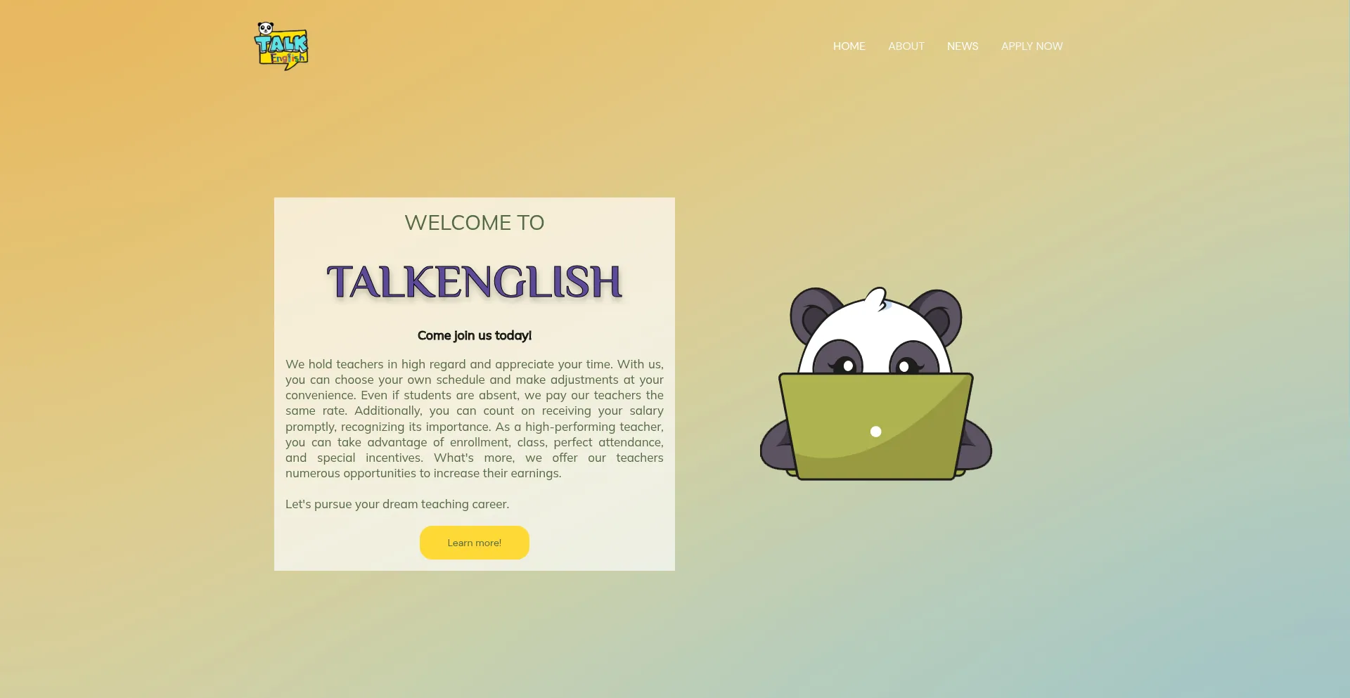 Website screenshot of Talkenglish22.com
