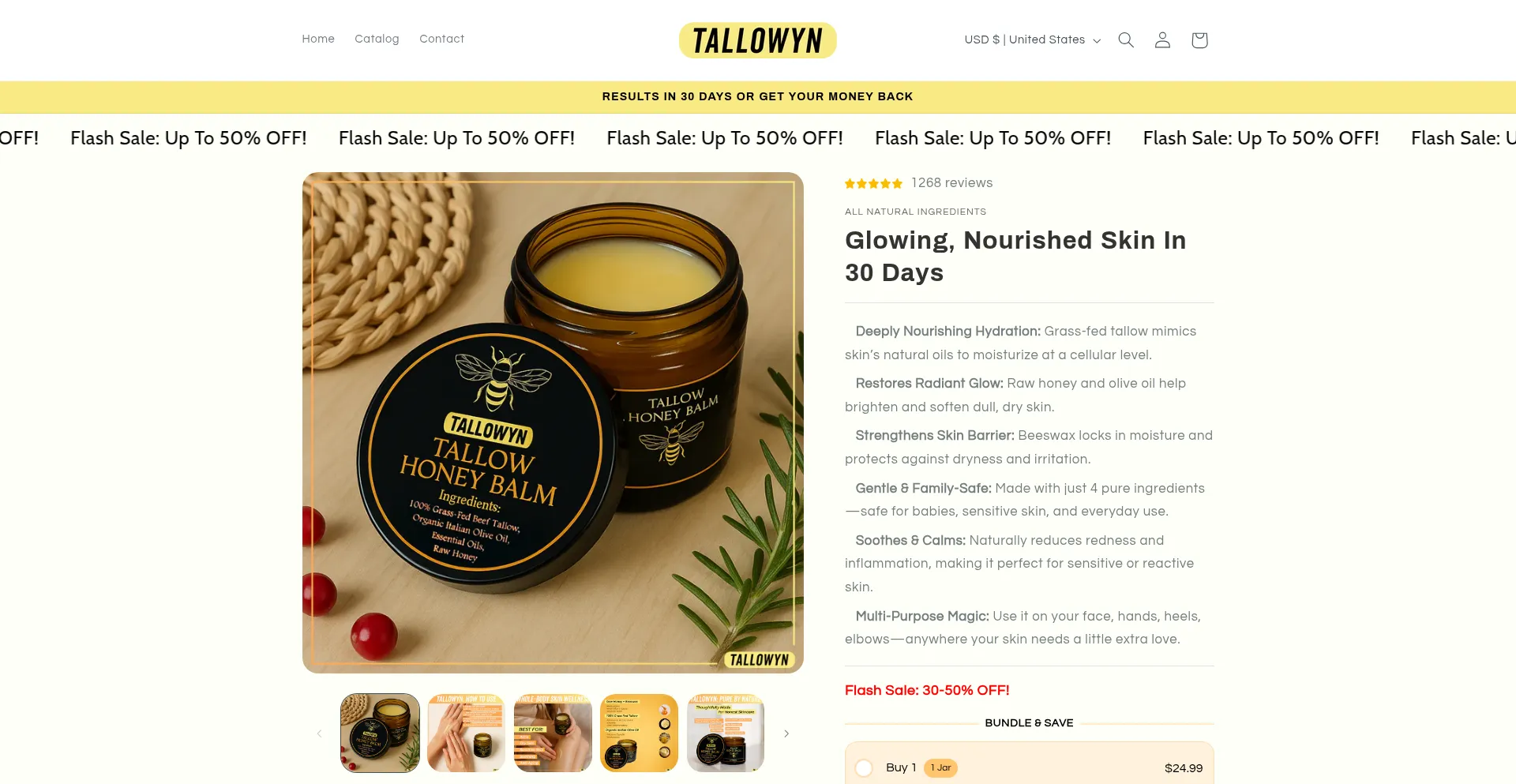 Website screenshot of Tallowyn.com