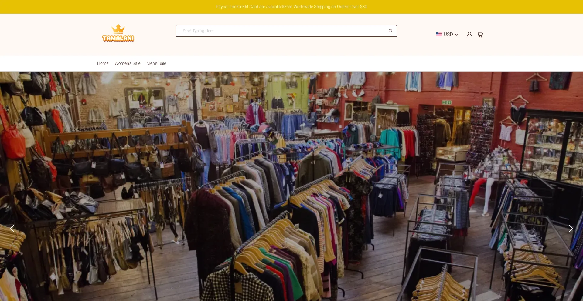 Website screenshot of Tamalani.com
